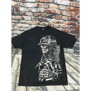 Vtg Metal Mulisha x Grenade Built To Ride Skeleton Graphic T-Shirt Black Mens M